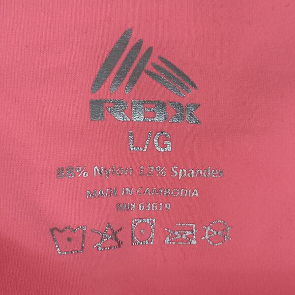 RBX Capri Leggings Flamingo Pink Size Large Side Pockets High Waistband - Picture 5 of 7